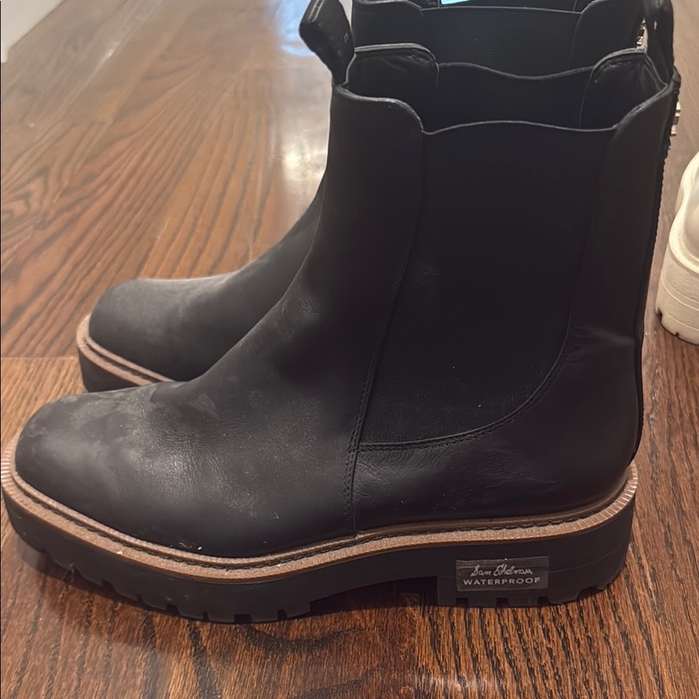 Sam Edelman Black Ankle Boots with Chunky Sole
